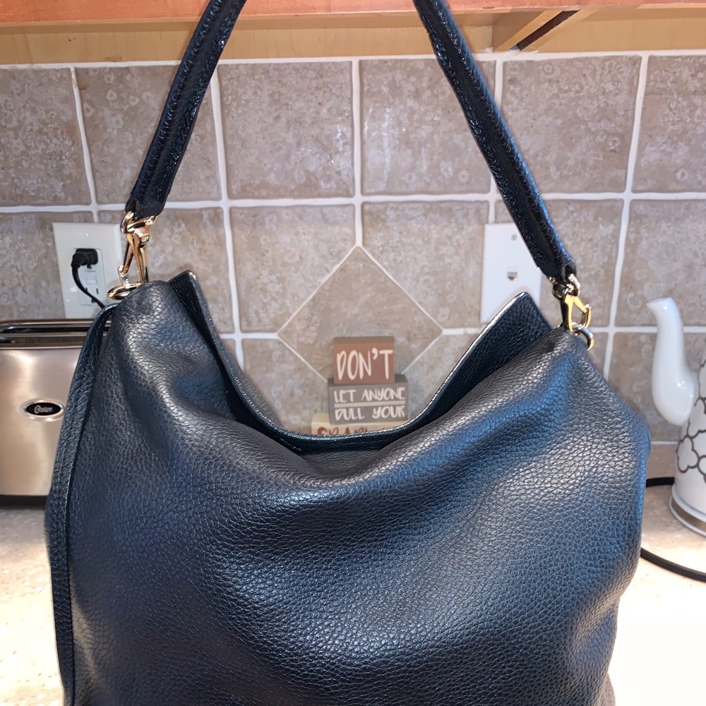 Burberry Black Leather Hobo Bag
